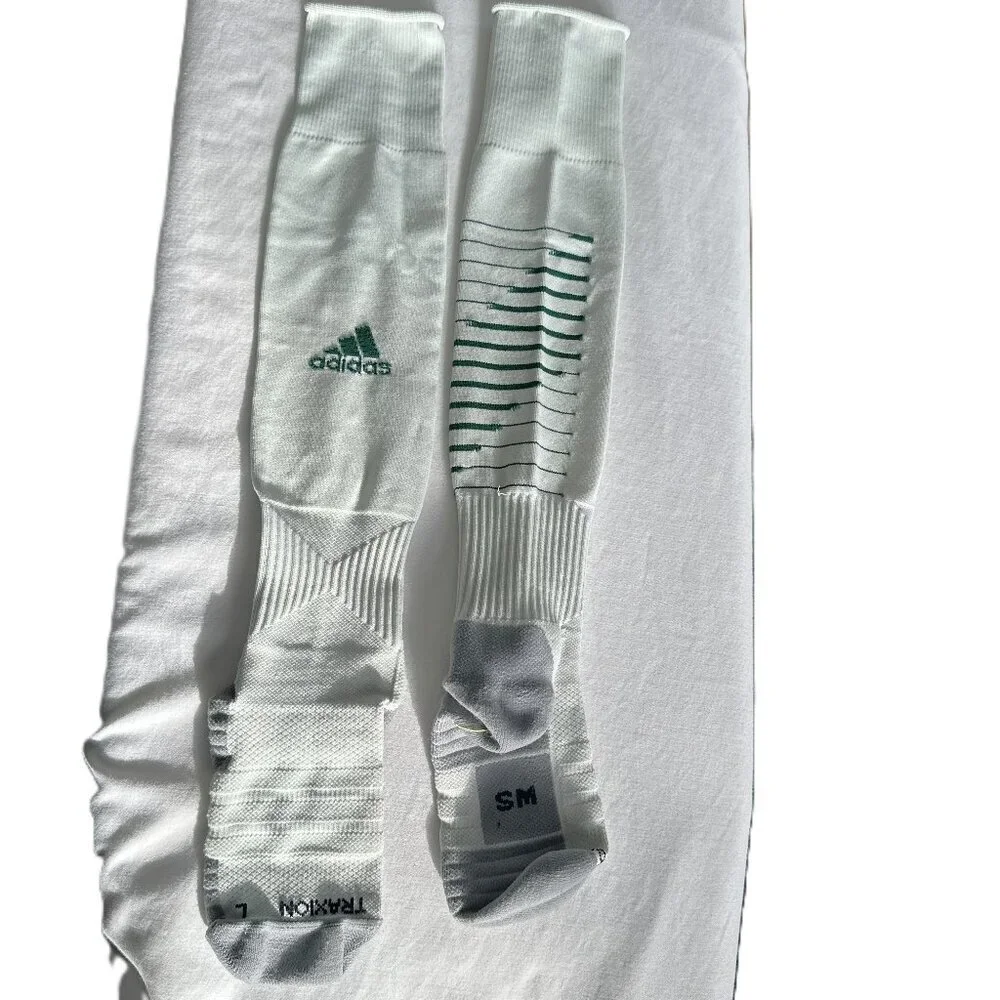 Soccer Socks Kids Small Adidas White and Green